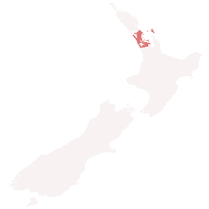 Neuseeland Karte mit Auckland eingefärbt